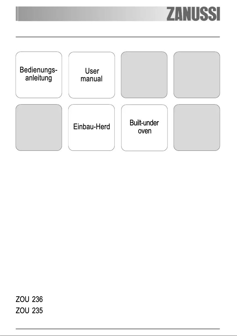Page 1 de la notice Manuel utilisateur Zanussi ZOU235X