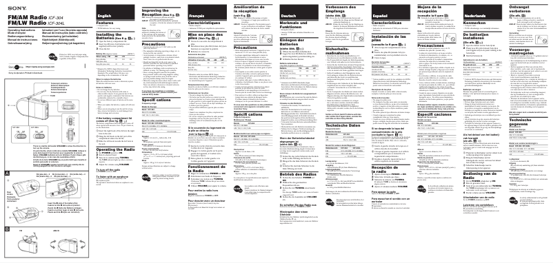 Page n°1 - Manuel utilisateur Sony ICF-304
