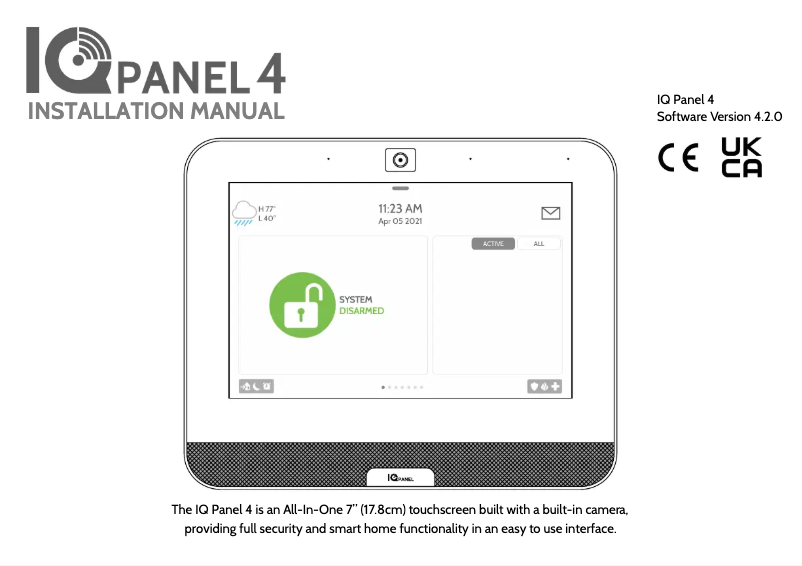 Image de la première page du manuel de l'appareil IQ Panel 4