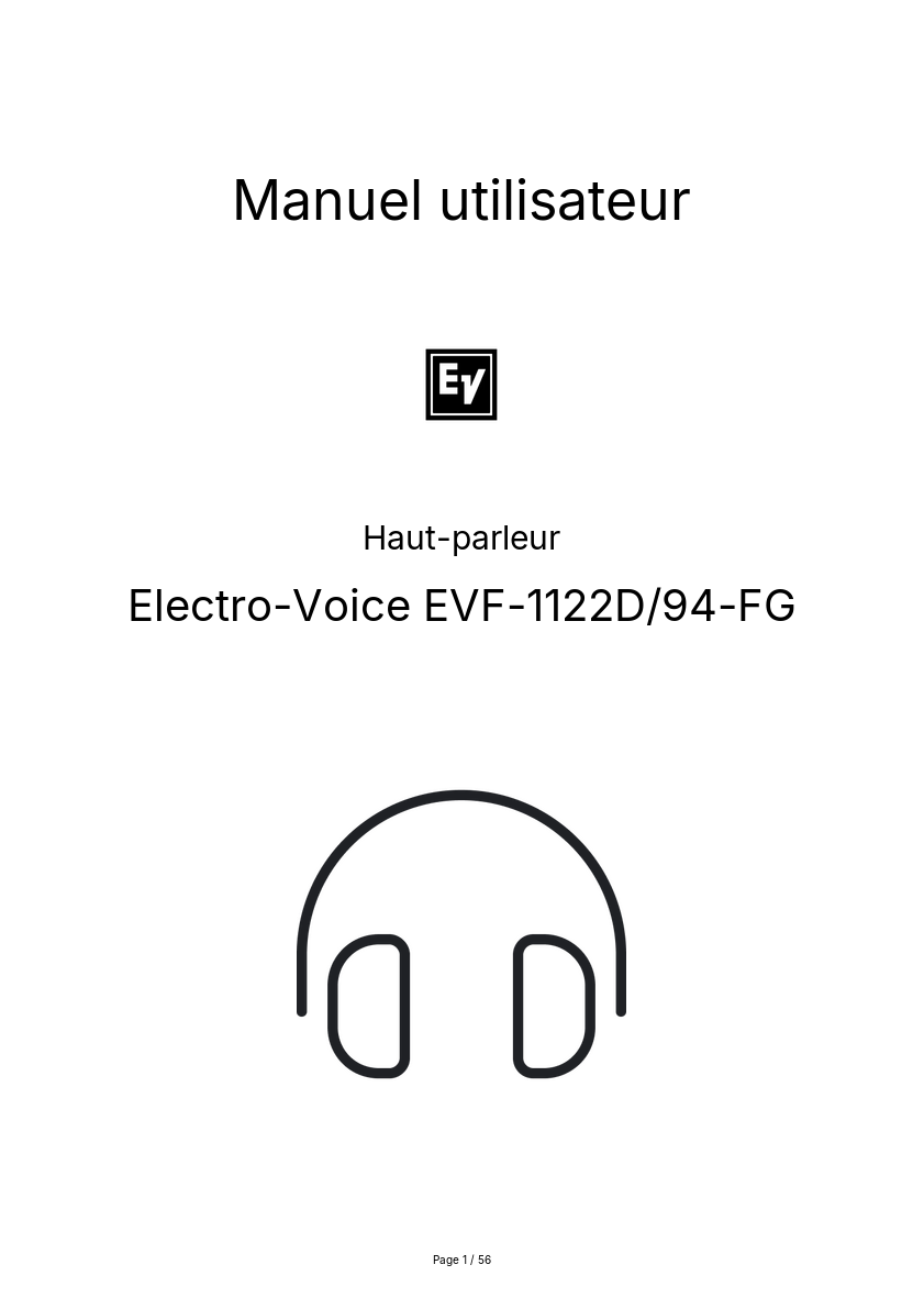 Image de la première page du manuel de l'appareil EVF-1122D/94-FG