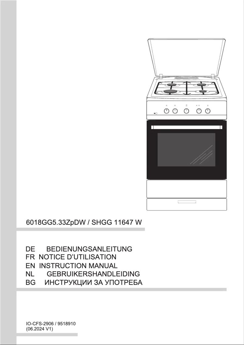 Page n°1 - Manuel utilisateur Amica SHGG 11647 W