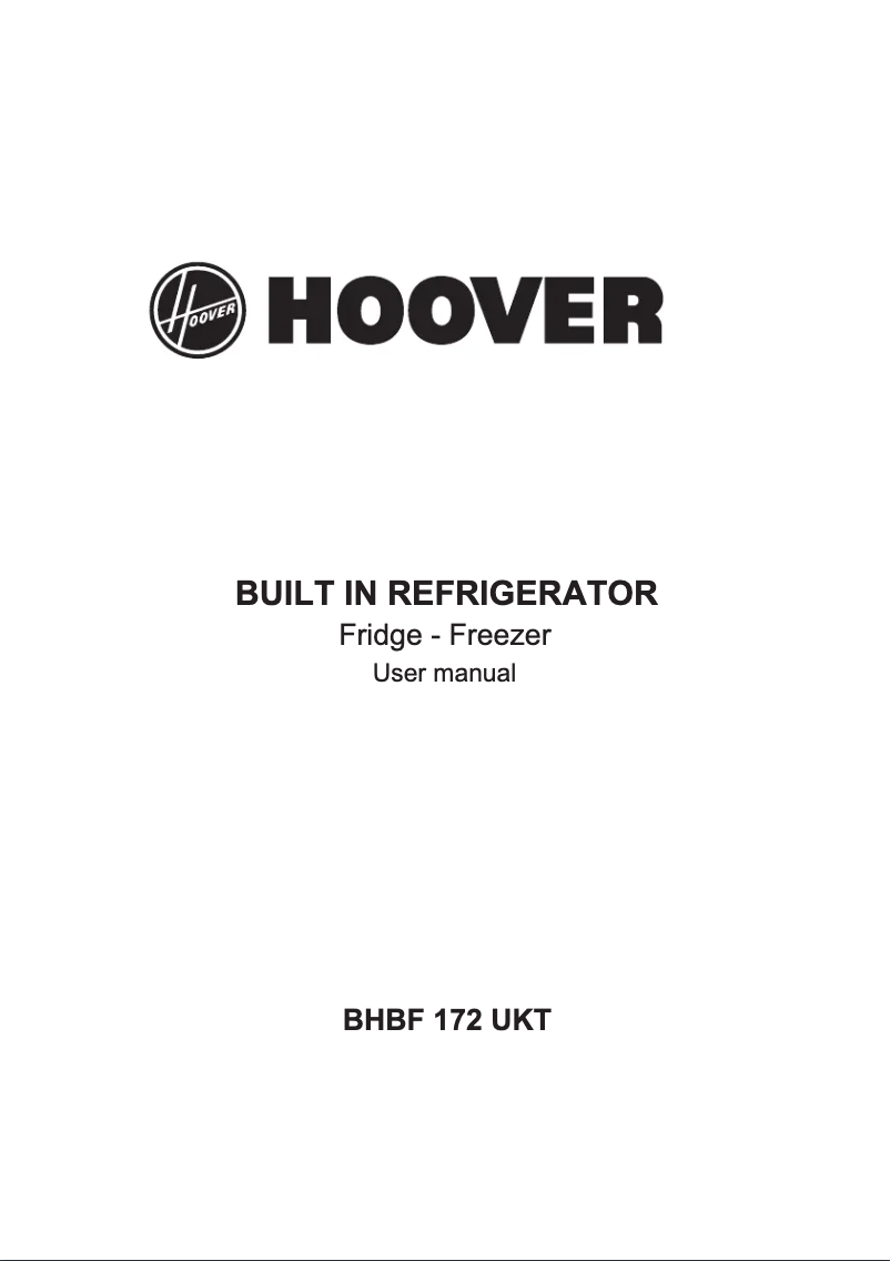 Page n°1 - Mode d'emploi Hoover BHBF 172 UKT