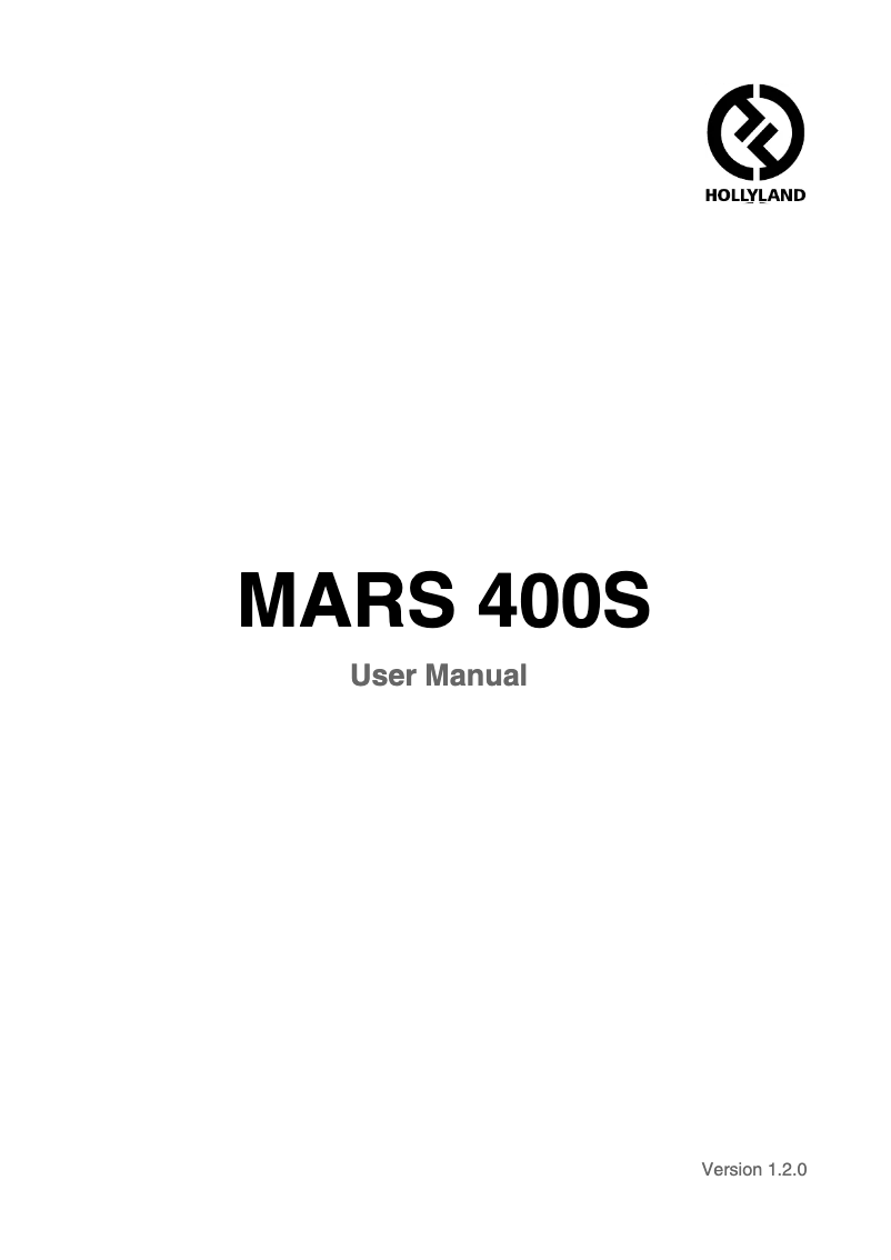 Image de la première page du manuel de l'appareil Mars 400