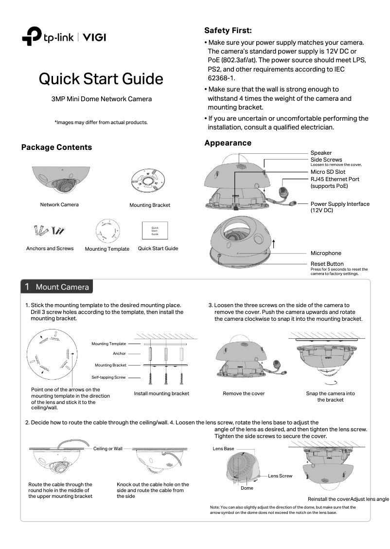 Page 1 de la notice Manuel utilisateur TP-Link VIGI C230I Mini