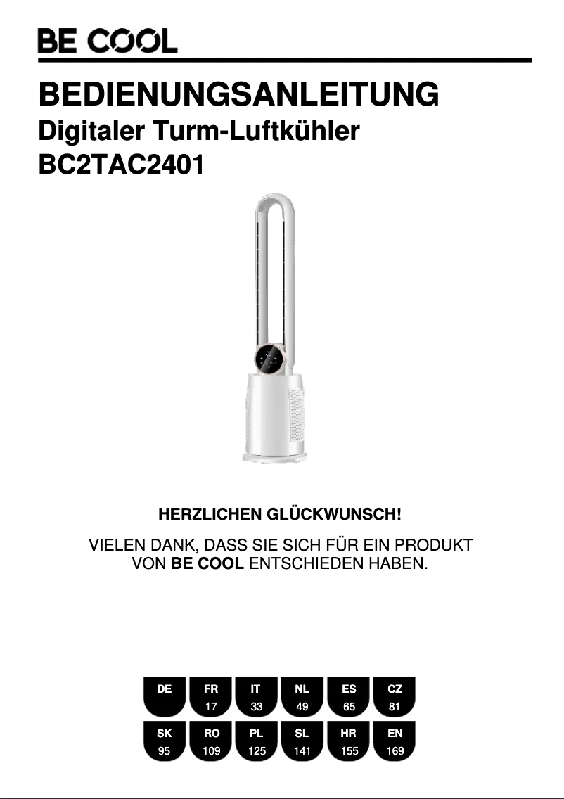 Página 1 del manual Manual de usuario Be Cool BC2TAC2401