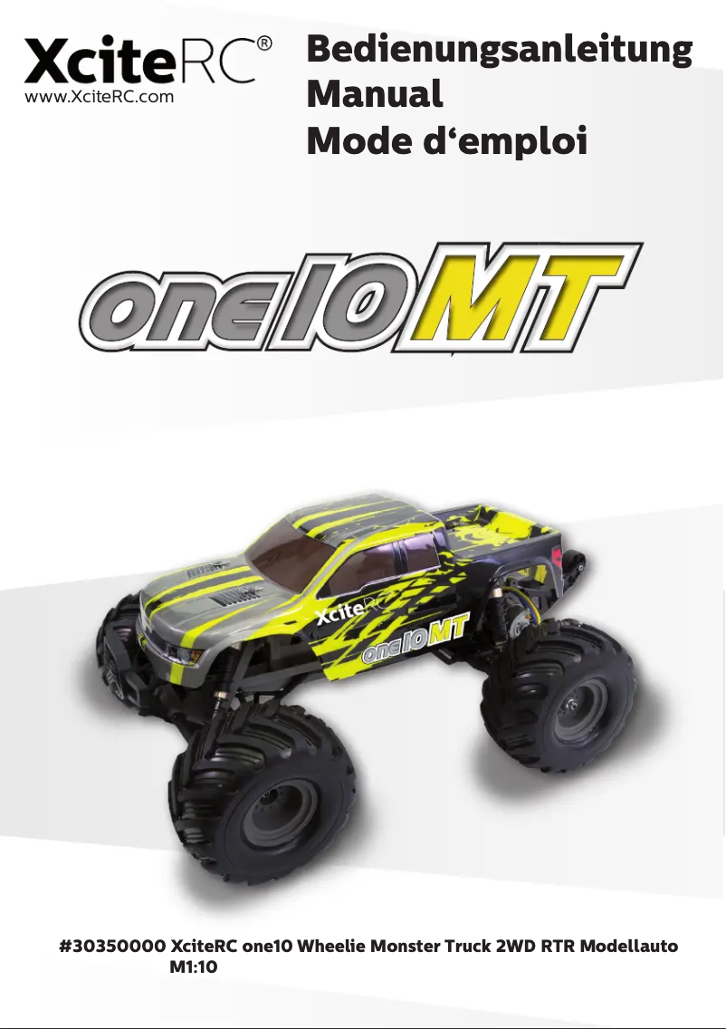 Page 1 de la notice Manuel utilisateur XciteRC Monster Truck one10