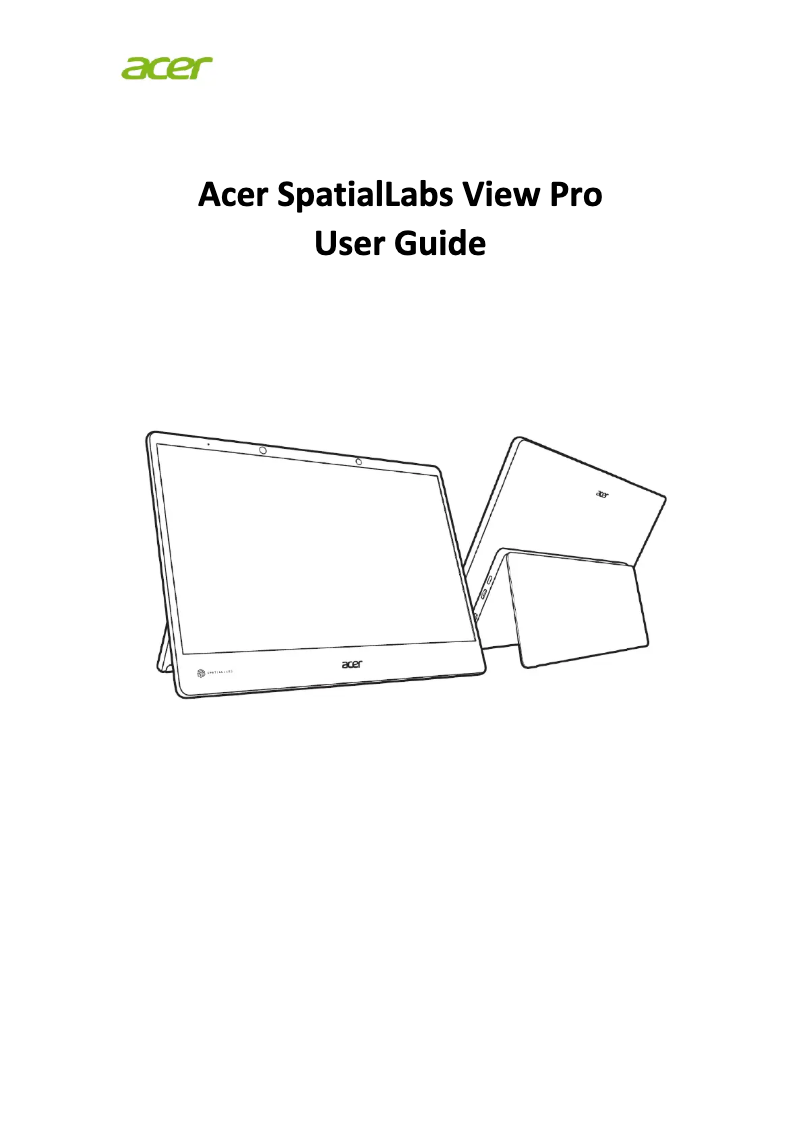 Página 1 del manual Manual de usuario Acer SpatialLabs ASV15-1BP