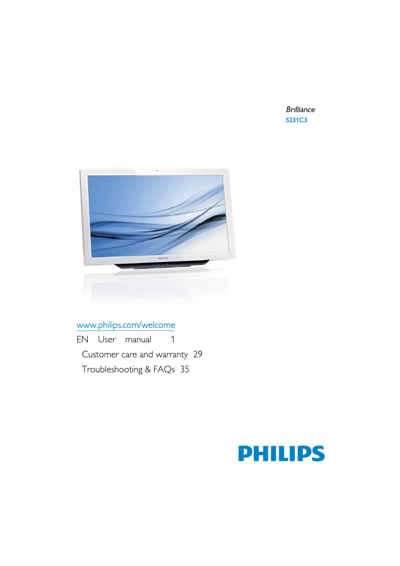 Page n°1 - Manuel utilisateur Philips S231C3ANW