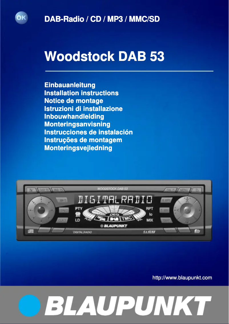 Page 1 de la notice Manuel utilisateur Blaupunkt Woodstock DAB53 CD