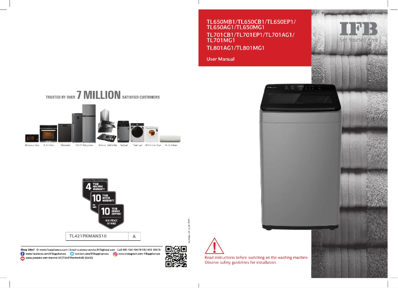 Page 1 de la notice Manuel utilisateur IFB TL650MB1