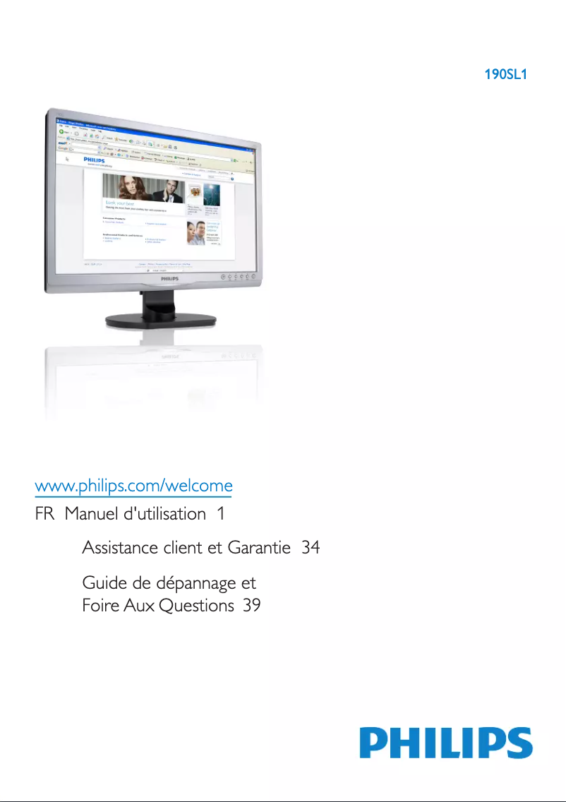 Image de la première page du manuel de l'appareil Brilliance 190SL1SB