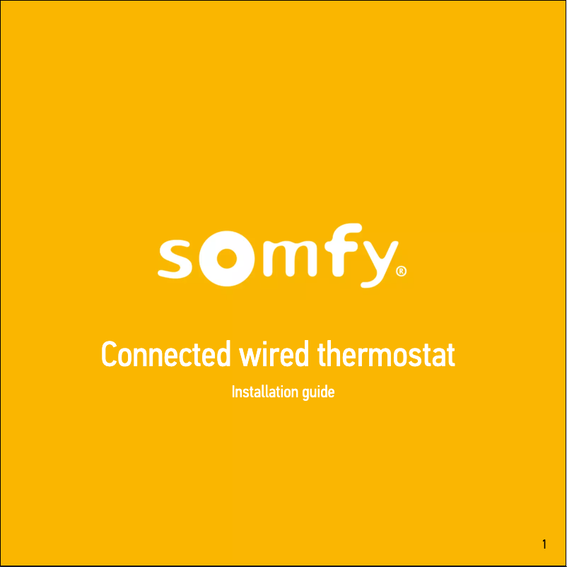Page 1 de la notice Manuel utilisateur Somfy Connected wired thermostat
