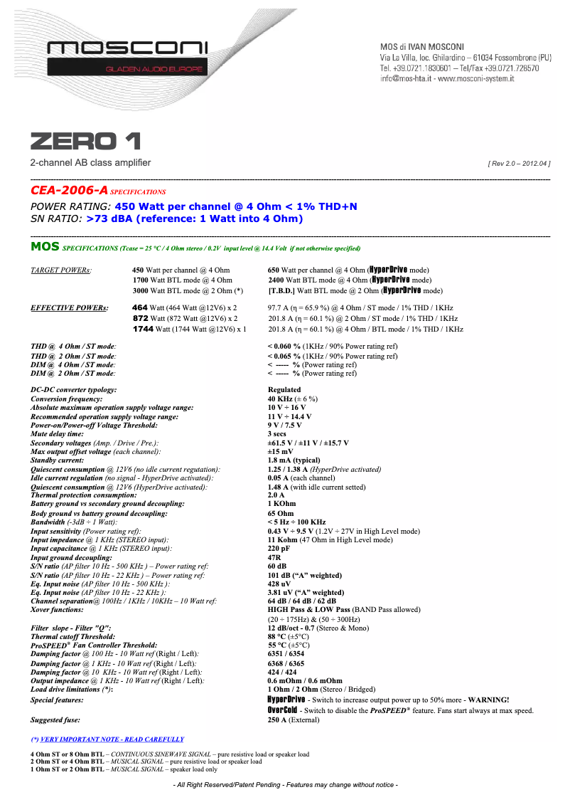 Image de la première page du manuel de l'appareil ZERO 3