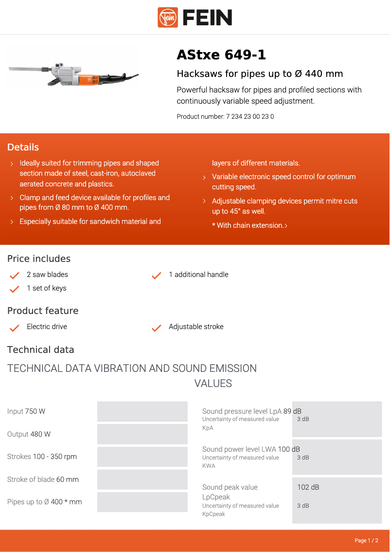 Image de la première page du manuel de l'appareil AStxe 649-1