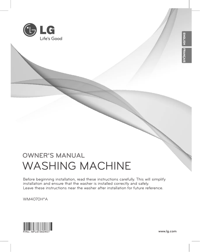 Page 1 de la notice Manuel utilisateur LG WM4070HVA