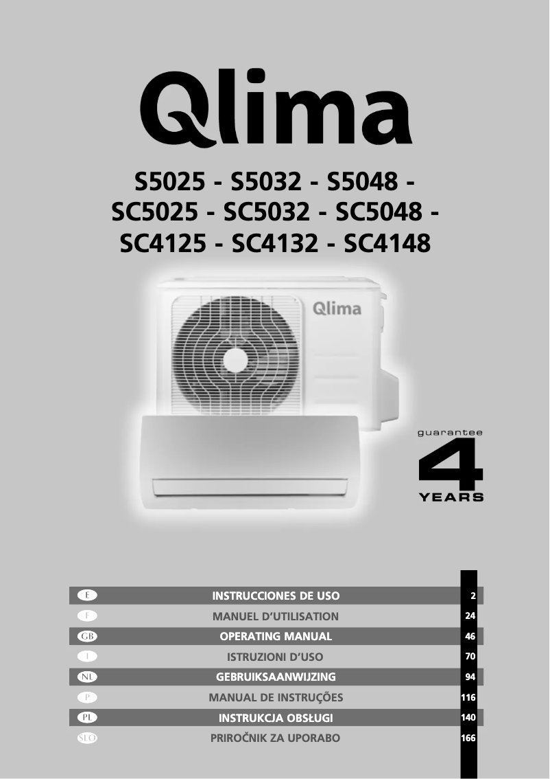 Page n°1 - Manuel utilisateur Qlima SC5048