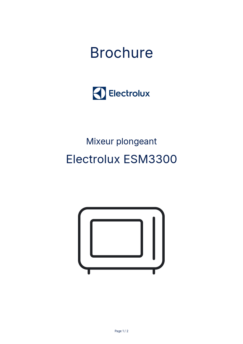 Page n°1 - Brochure Electrolux ESM3300