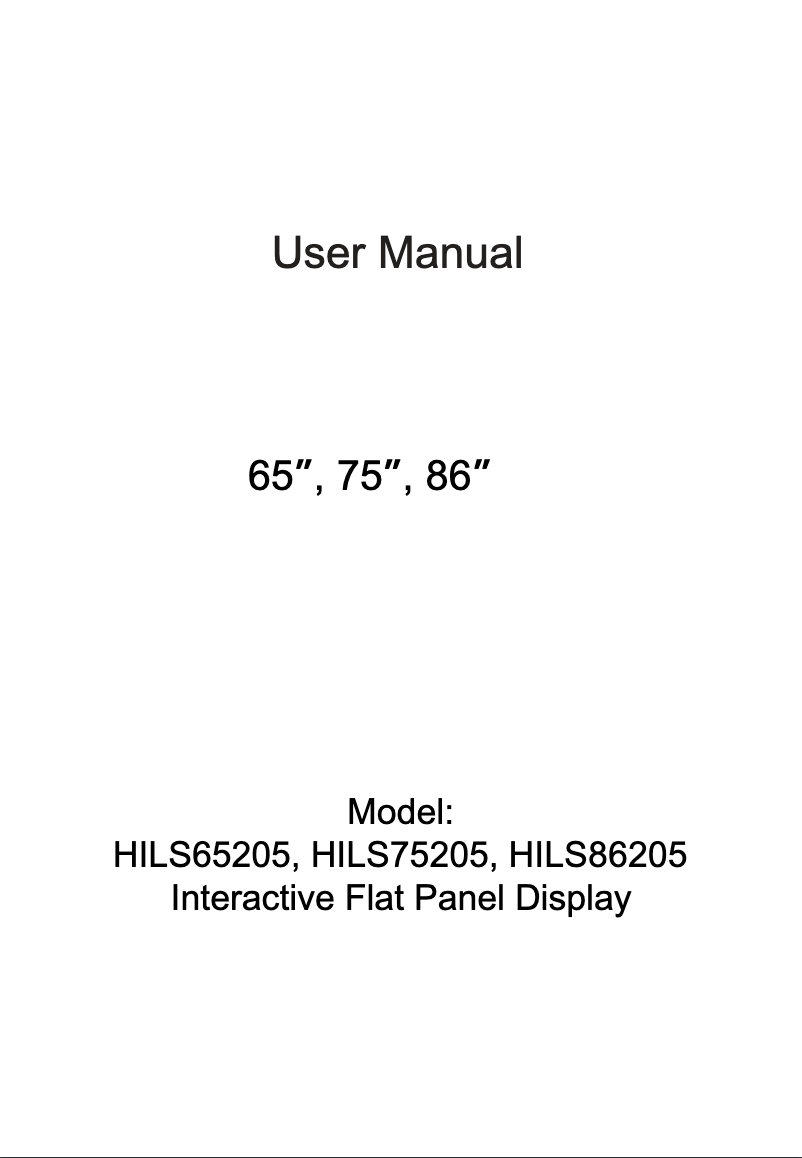 Page 1 de la notice Manuel utilisateur Hitachi HILS86205