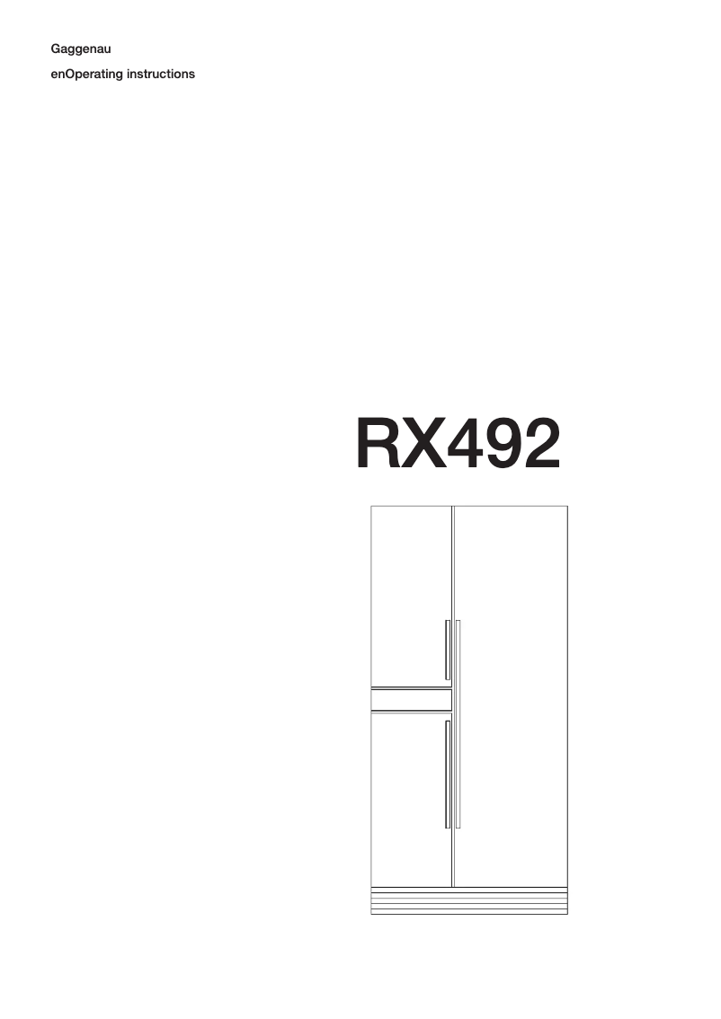 Page 1 de la notice Manuel utilisateur Gaggenau RX 492 290
