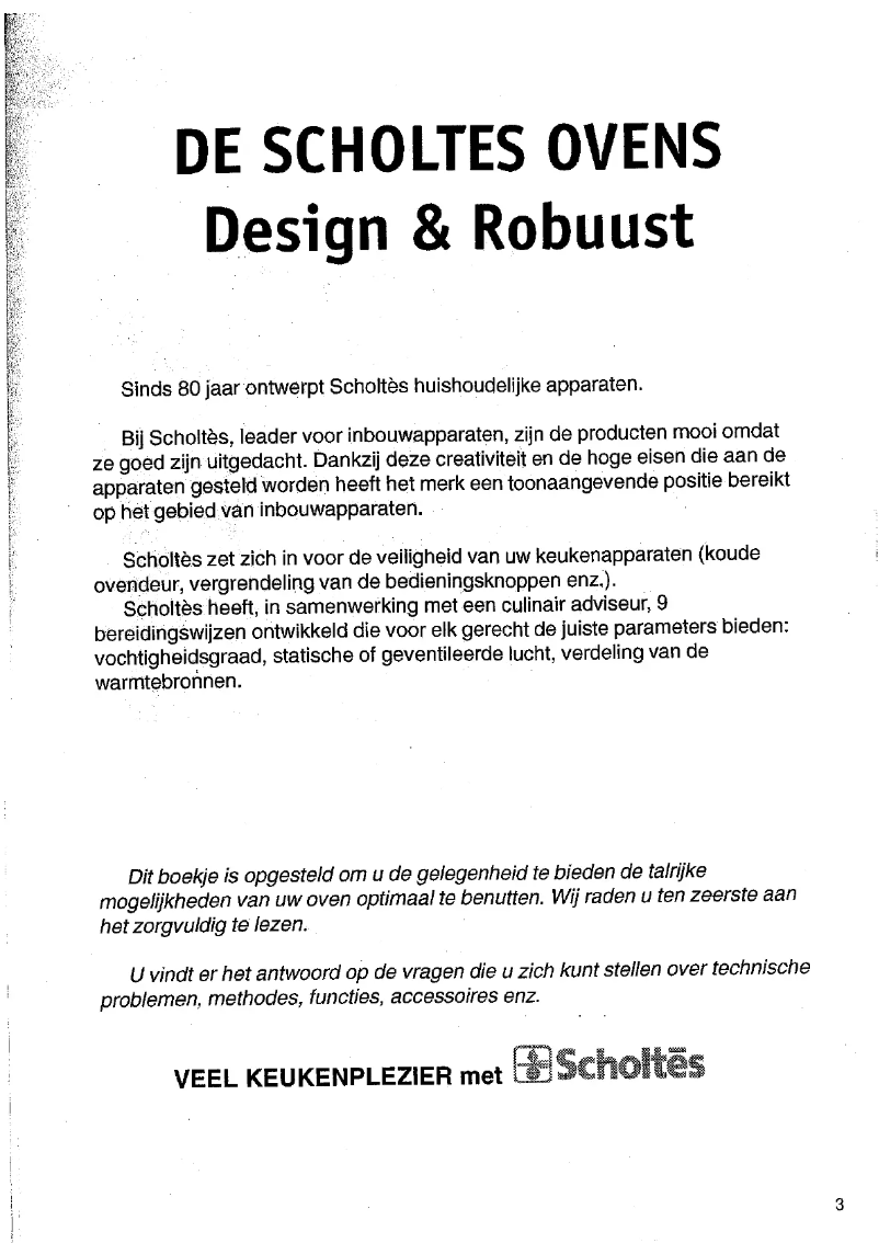 Page 1 de la notice Manuel utilisateur Scholtès FI 436