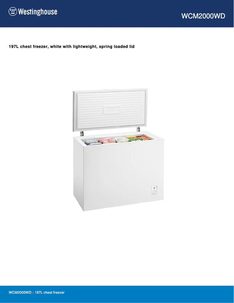 Page n°1 - Fiche technique Westinghouse WCM2000WD