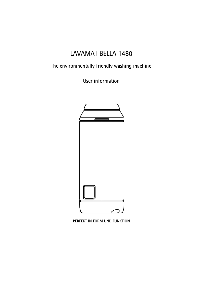 Page 1 de la notice Manuel utilisateur AEG Bella 1480