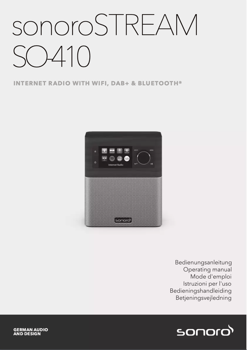 Página 1 del manual Manual de usuario Sonoro Stream SO-410