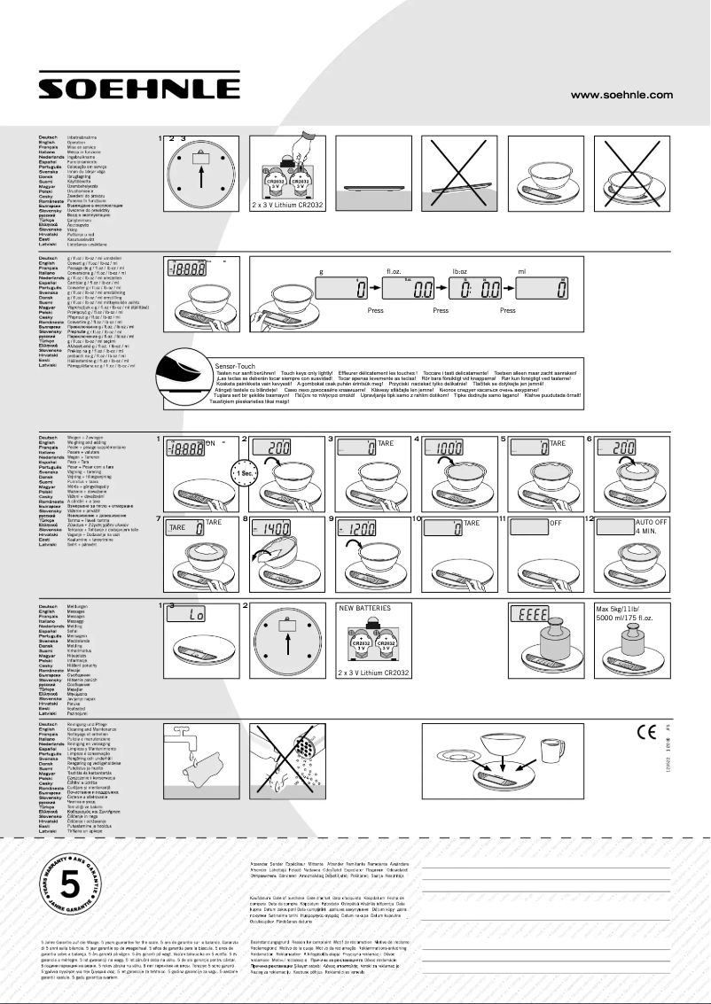 Page n°1 - Manuel utilisateur Soehnle 66175