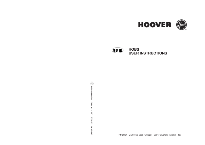 Page n°1 - Manuel utilisateur Hoover PCHGH640/1SB