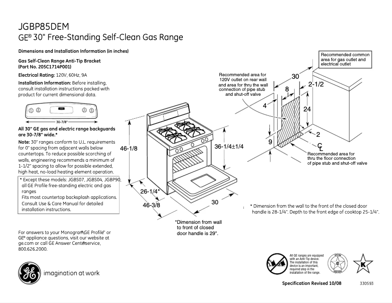 Imagen de la primera página del manual del dispositivo JGBP85DEMCC
