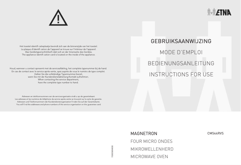 Page n°1 - Manuel utilisateur Etna CM544RVS