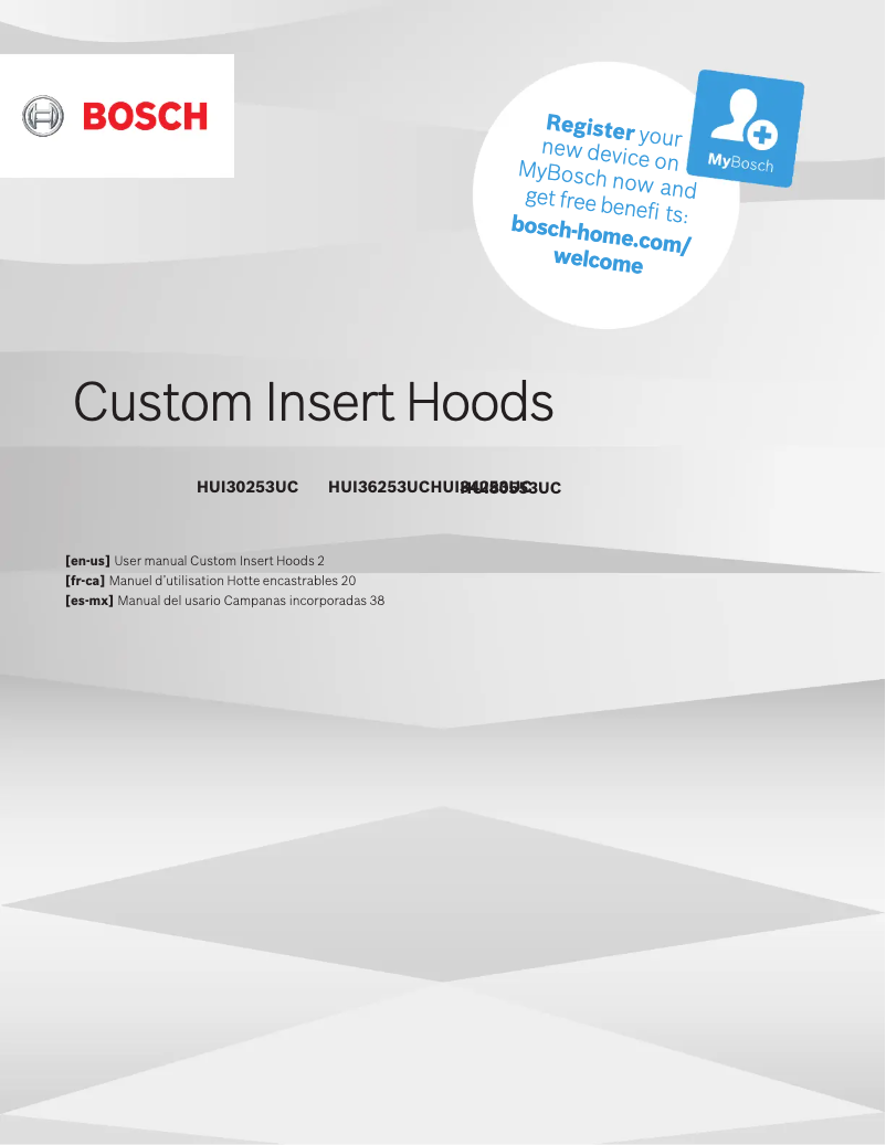 Page 1 de la notice Manuel d'utilisation et d'entretien Bosch HUI34253UC