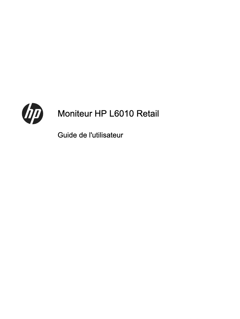 Page 1 de la notice Manuel utilisateur HP L6010