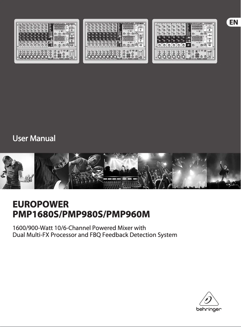 Page n°1 - Manuel utilisateur Behringer Europower PMP980S