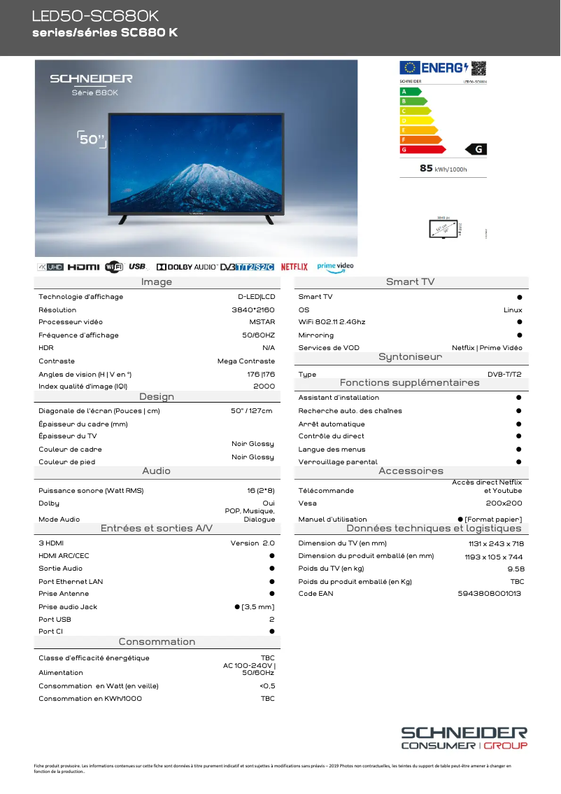 Image de la première page du manuel de l'appareil LED50-SC680K