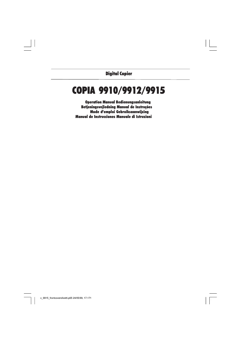 Image de la première page du manuel de l'appareil Copia 9912B
