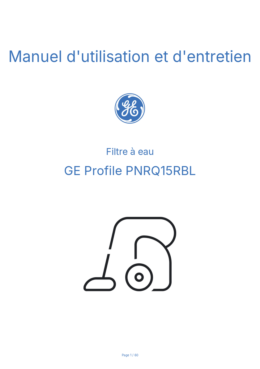Image de la première page du manuel de l'appareil Profile PNRQ15RBL