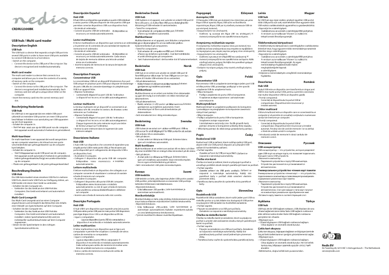 Page 1 de la notice Manuel utilisateur Nedis CRDRU2300BK