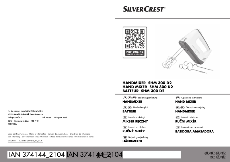 Image de la première page du manuel de l'appareil SHMS 300 B1