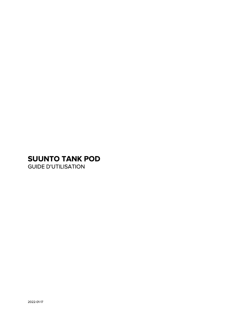 Page 1 de la notice Manuel utilisateur Suunto Tank POD