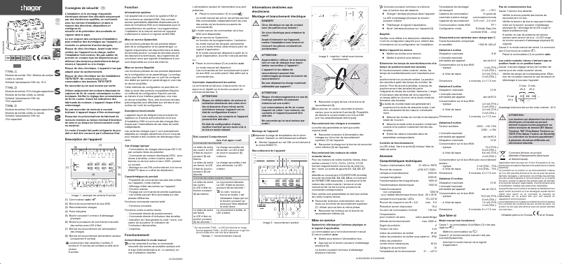 Page 1 de la notice Manuel utilisateur Hager TYA608C