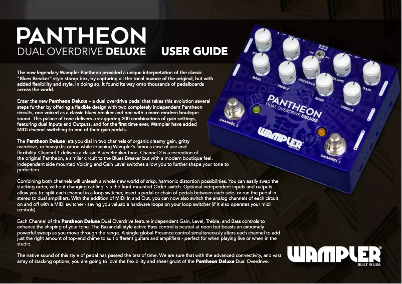 Page n°1 - Manuel utilisateur Wampler Pantheon