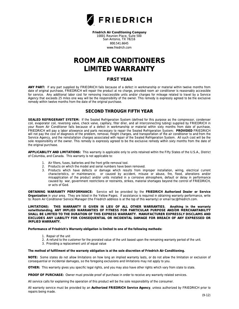 Image de la première page du manuel de l'appareil Chill CP12G10B