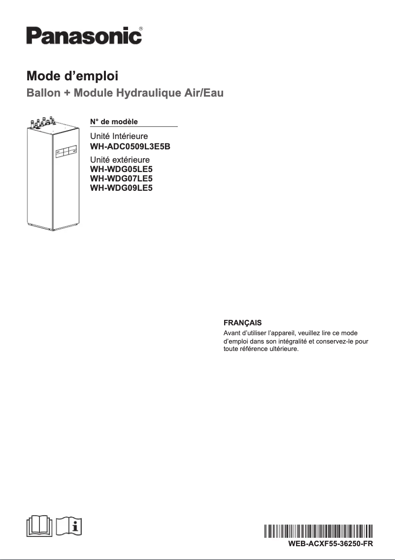 Image de la première page du manuel de l'appareil WH-ADC0509L3E5B