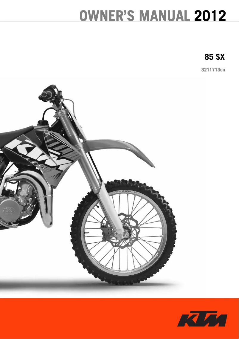 Page 1 de la notice Manuel utilisateur KTM 85 SX (2012)