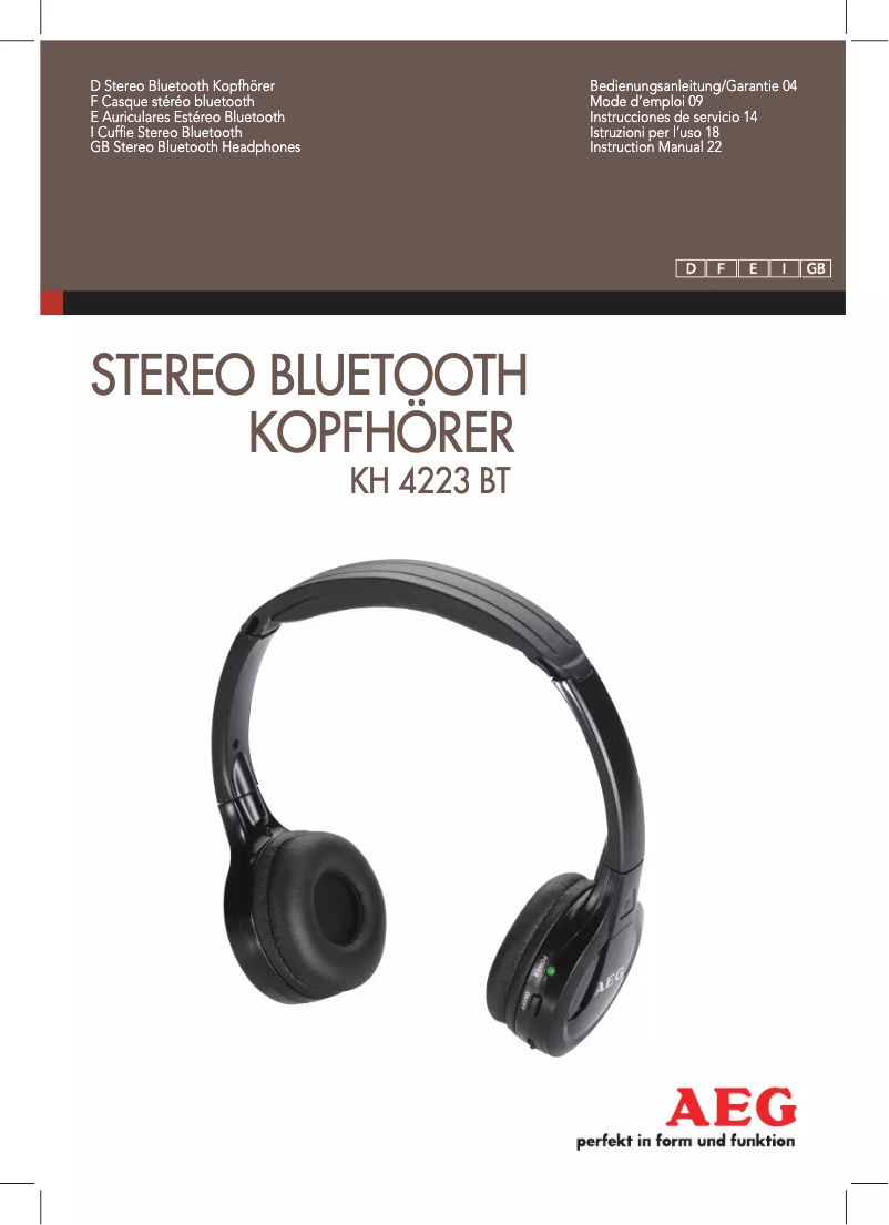 Página 1 del manual Manual de usuario AEG KH 4223 BT