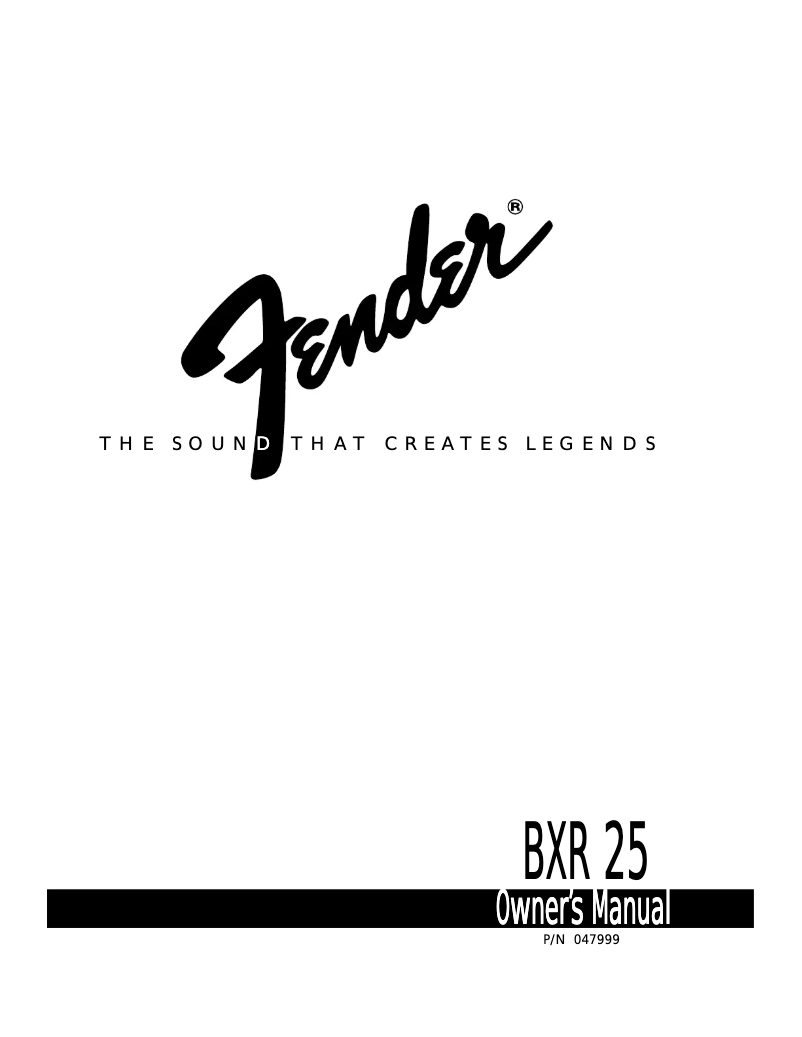 Image de la première page du manuel de l'appareil BXR 25