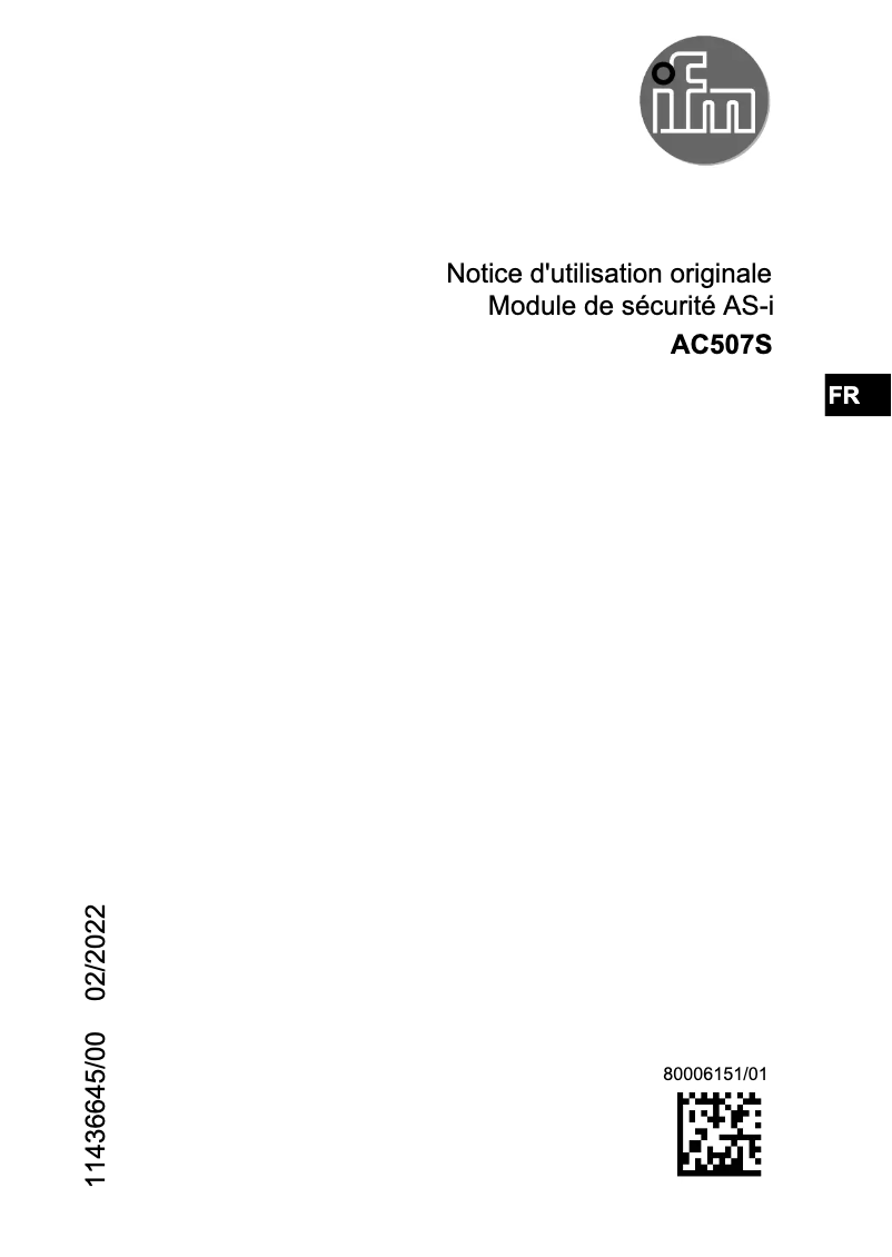 Image de la première page du manuel de l'appareil AC507S