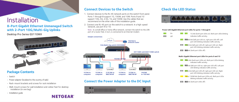 Página 1 del manual Manual de usuario Netgear GS110MX