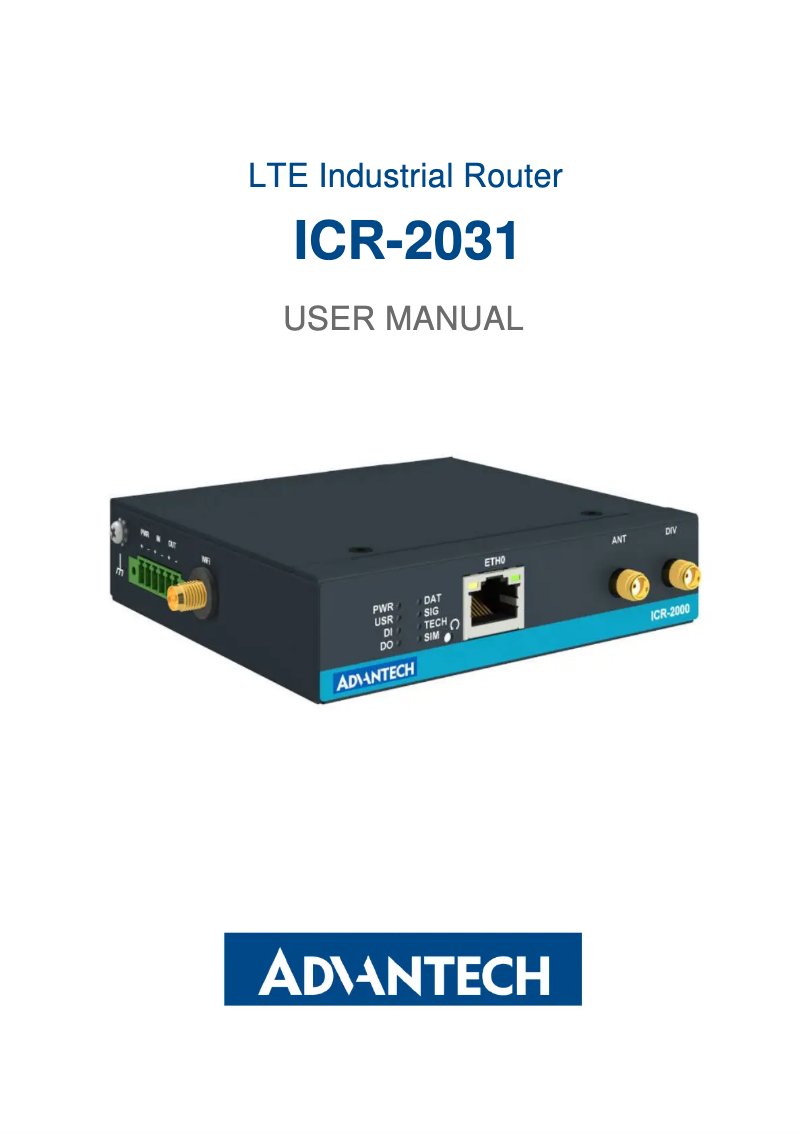 Page n°1 - Manuel utilisateur Advantech ICR-2031W